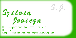 szilvia jovicza business card